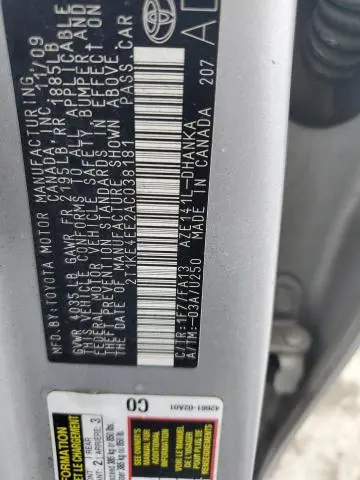 2010 TOYOTA COROLLA MATRIX S