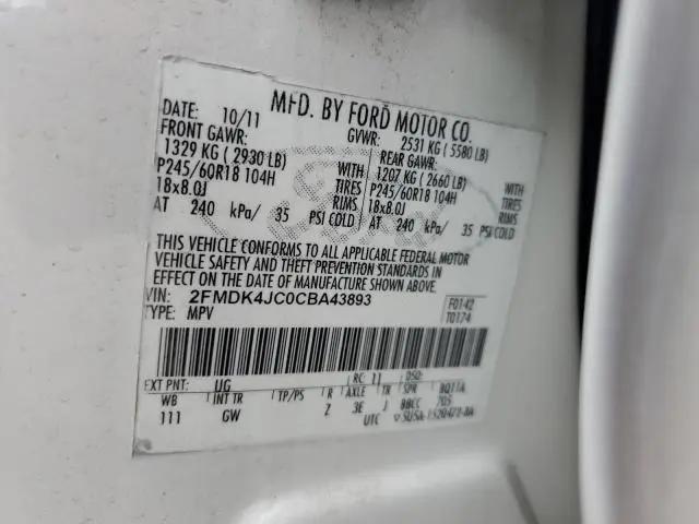 2012 FORD EDGE SEL  