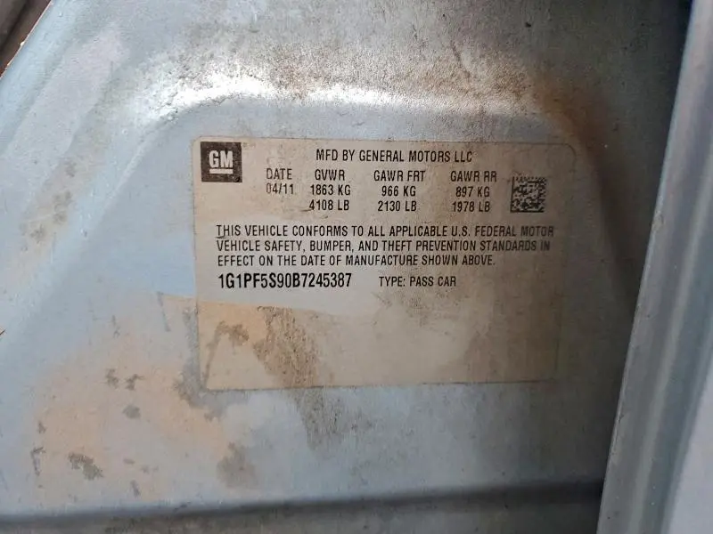 2011 CHEVROLET CRUZE LT  