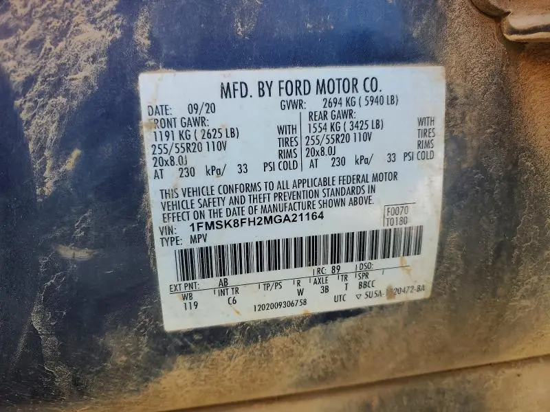 2021 FORD EXPLORER LIMITED  