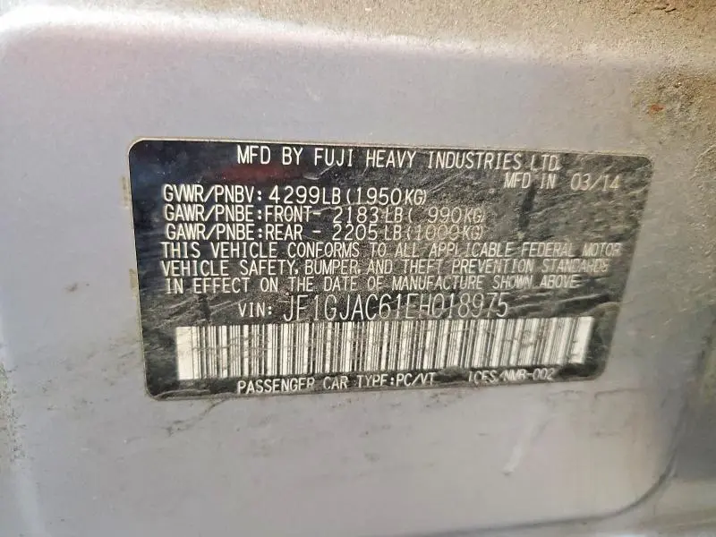 2014 SUBARU IMPREZA PREMIUM  