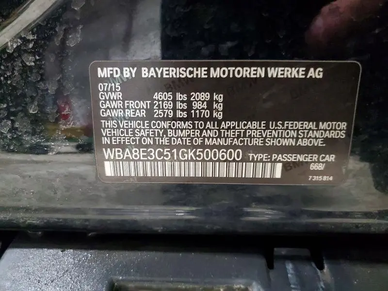 2016 BMW 328 XI SULEV  