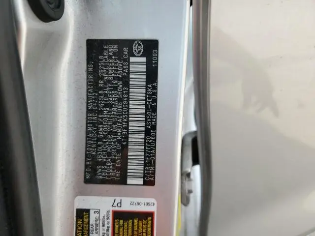 2012 TOYOTA CAMRY BASE  