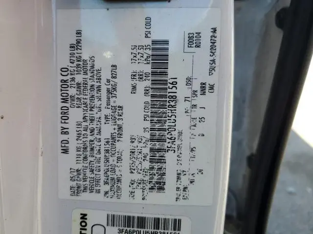 2017 FORD FUSION SE HYBRID  