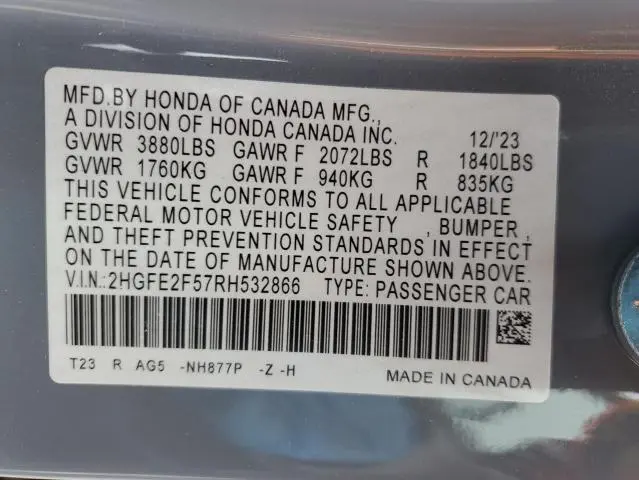 2024 HONDA CIVIC SPORT  