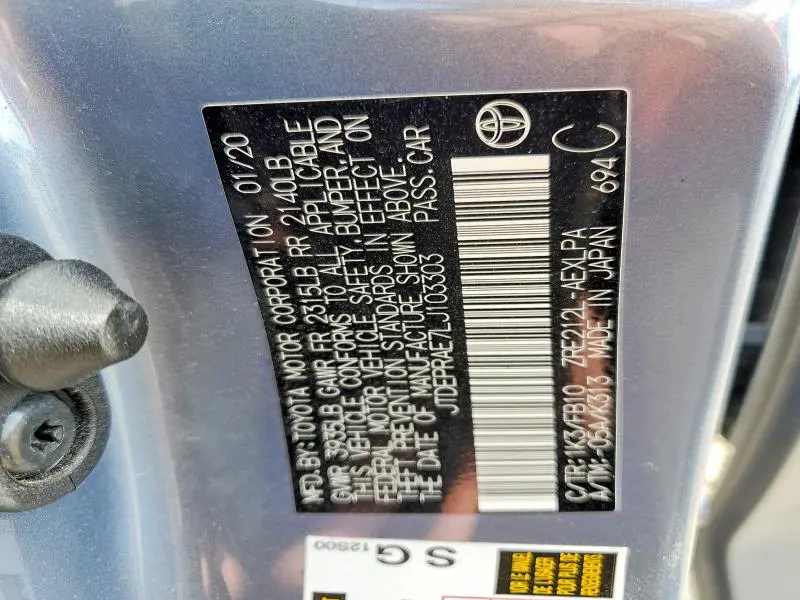 2020 TOYOTA COROLLA LE  