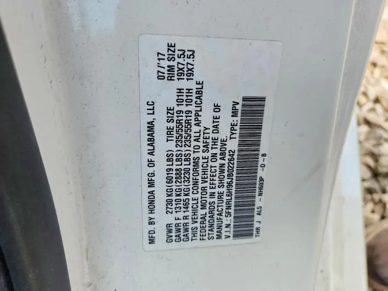 2018 HONDA ODYSSEY ELITE  