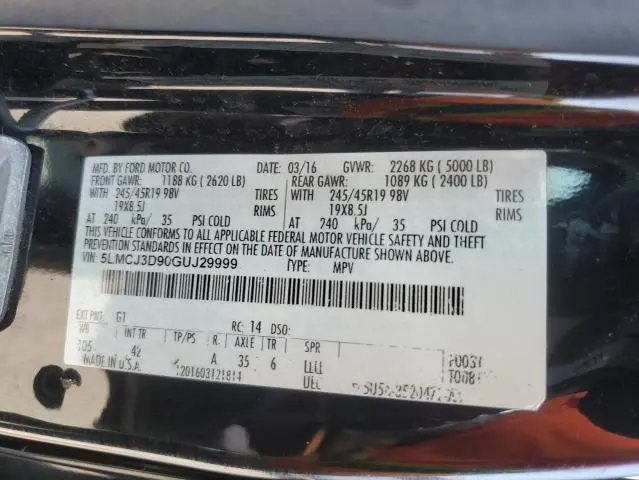 2016 LINCOLN MKC RESERVE  