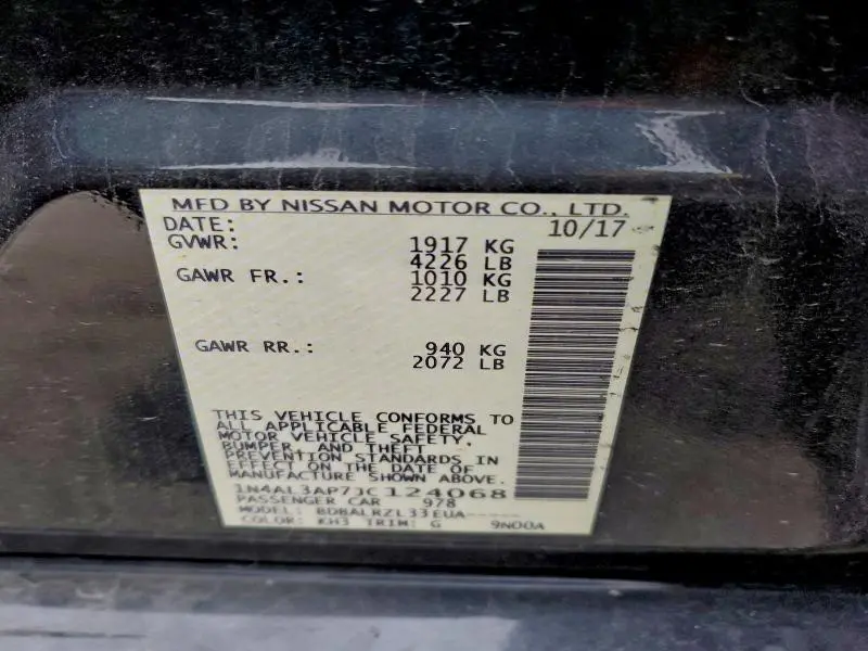 2018 NISSAN ALTIMA 2.5  