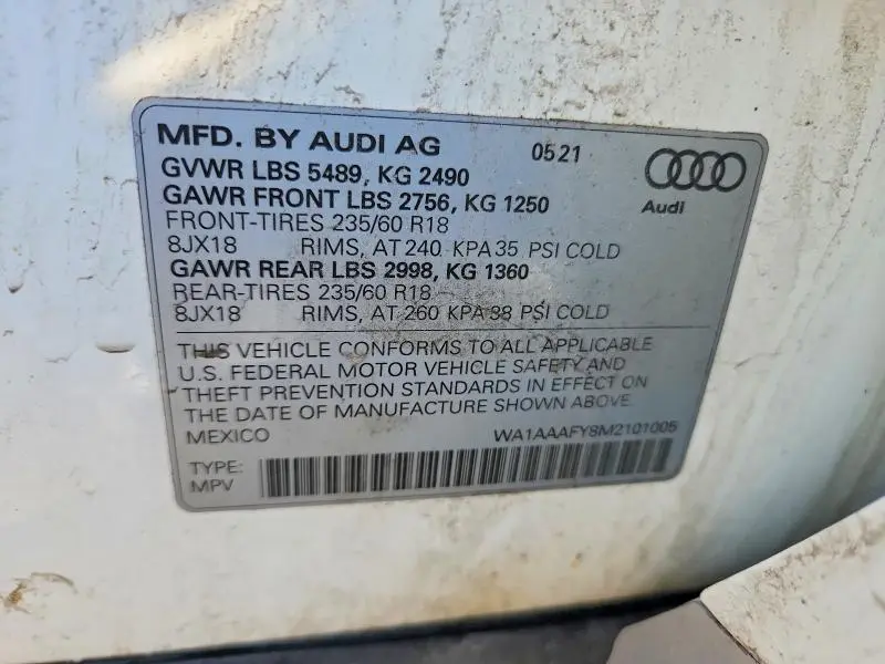 2021 AUDI Q5 PREMIUM  