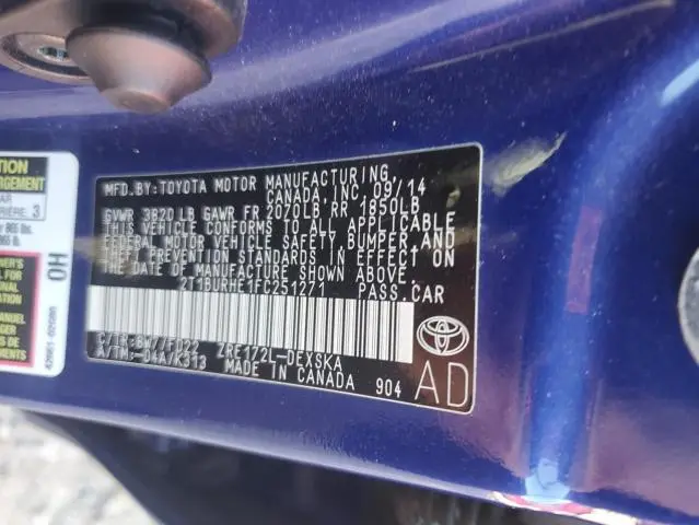 2015 TOYOTA COROLLA L  