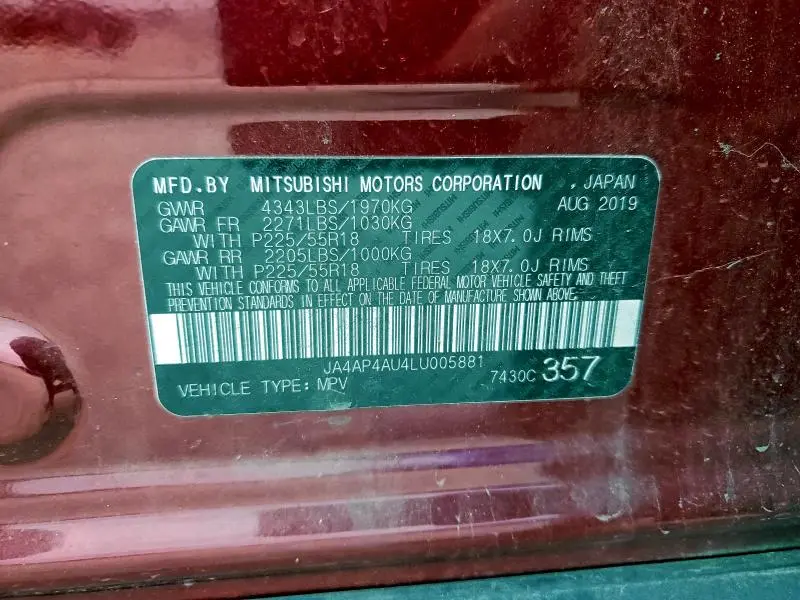 2020 MITSUBISHI OUTLANDER SPORT SE  