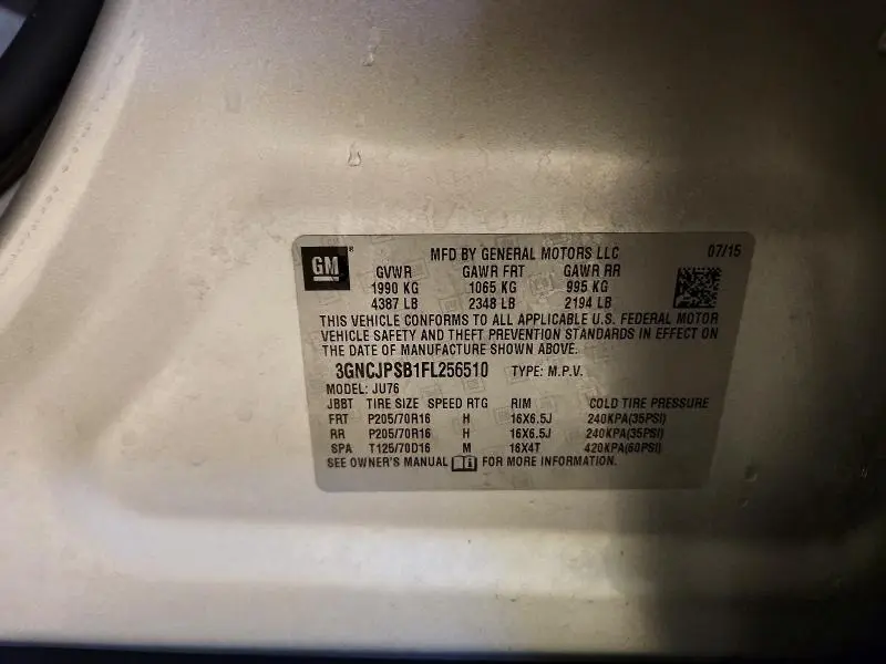 2015 CHEVROLET TRAX 1LS  