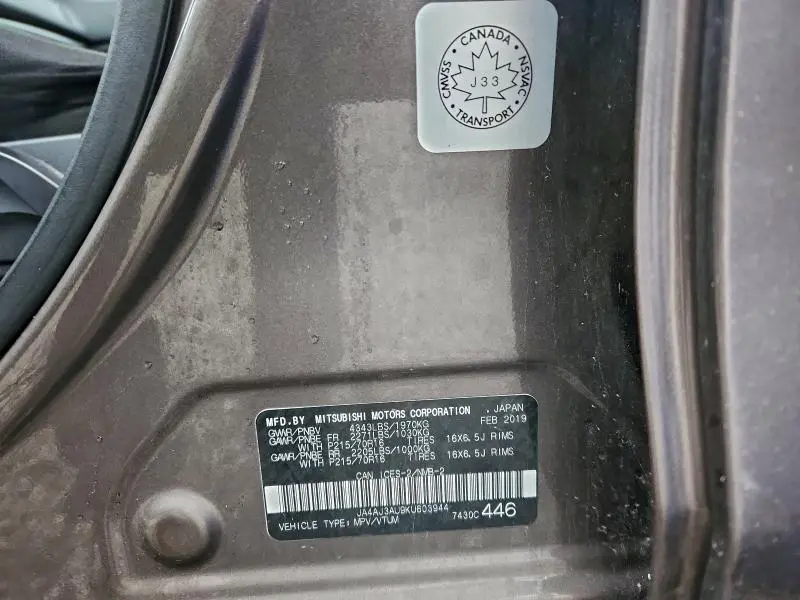 2019 MITSUBISHI RVR SE  