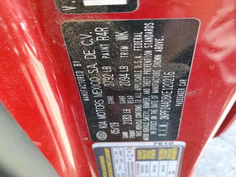 2019 KIA FORTE LXS  