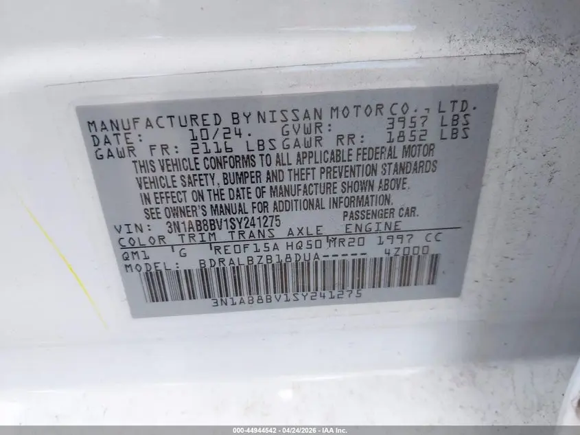 2025 NISSAN SENTRA S