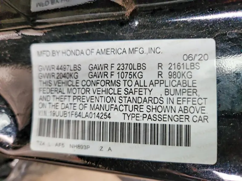 2020 ACURA TLX TECHNOLOGY  