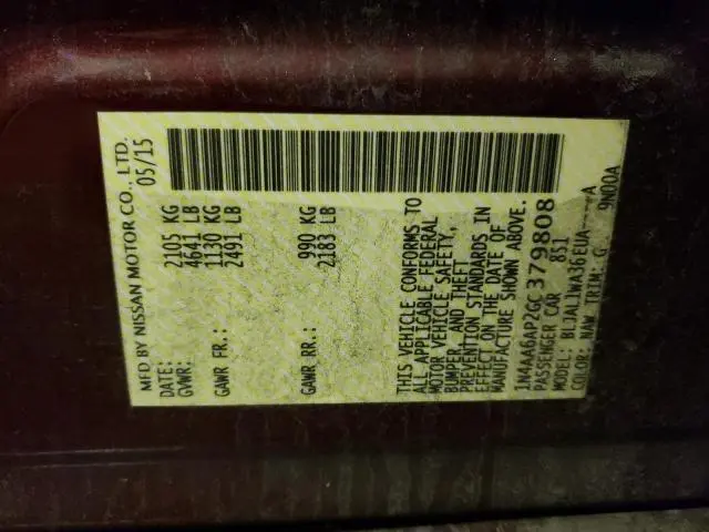 2016 NISSAN MAXIMA 3.5S  