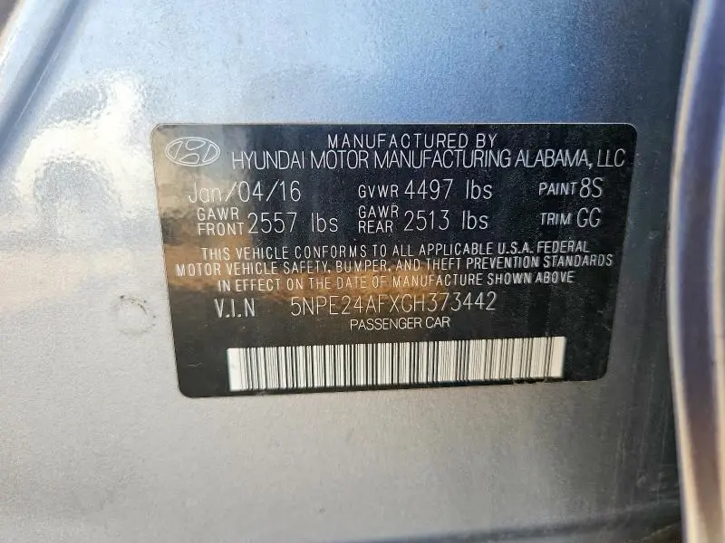 2016 HYUNDAI SONATA SE  