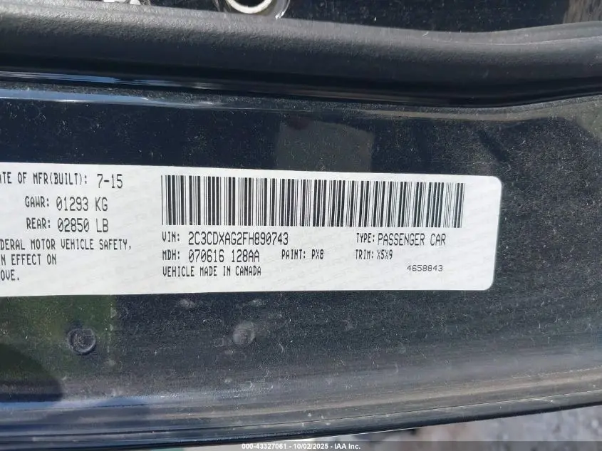 2015 DODGE CHARGER POLICE