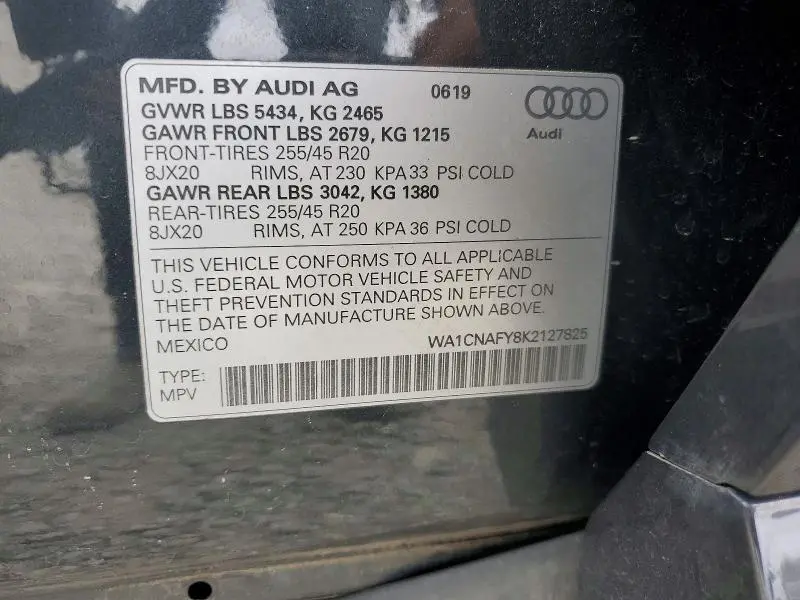 2019 AUDI Q5 PRESTIGE  