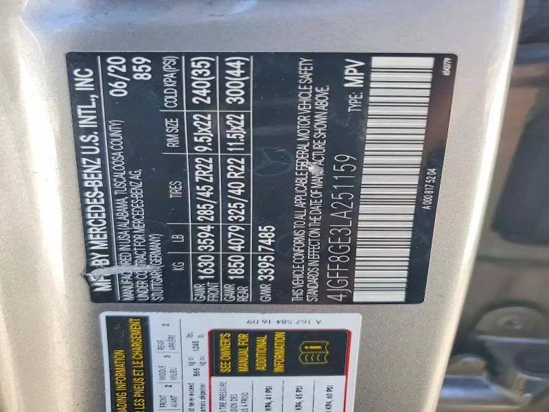 2020 MERCEDES-BENZ GLS 580 4MATIC  