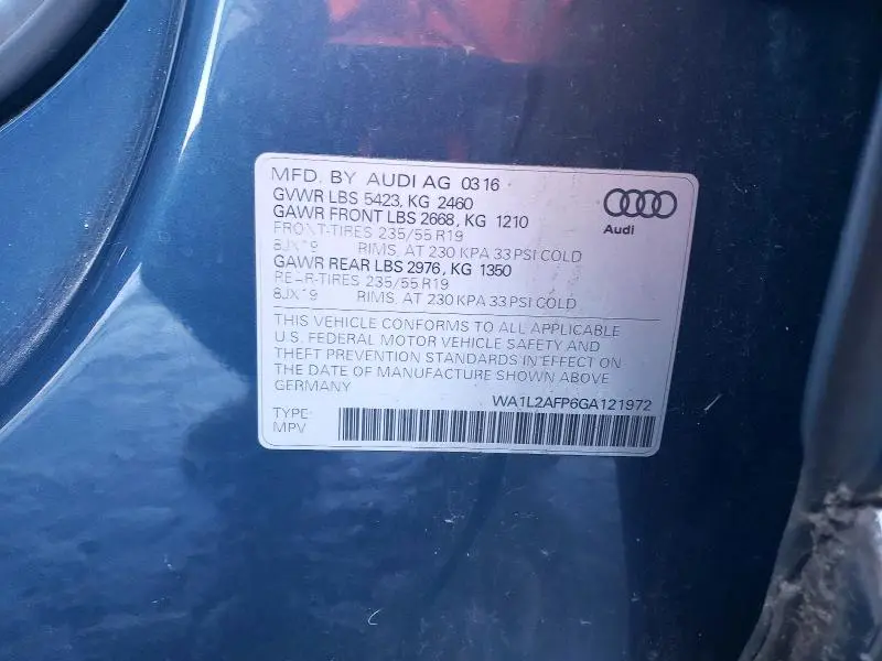 2016 AUDI Q5 PREMIUM PLUS  