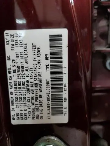 2014 HONDA CROSSTOUR EXL  