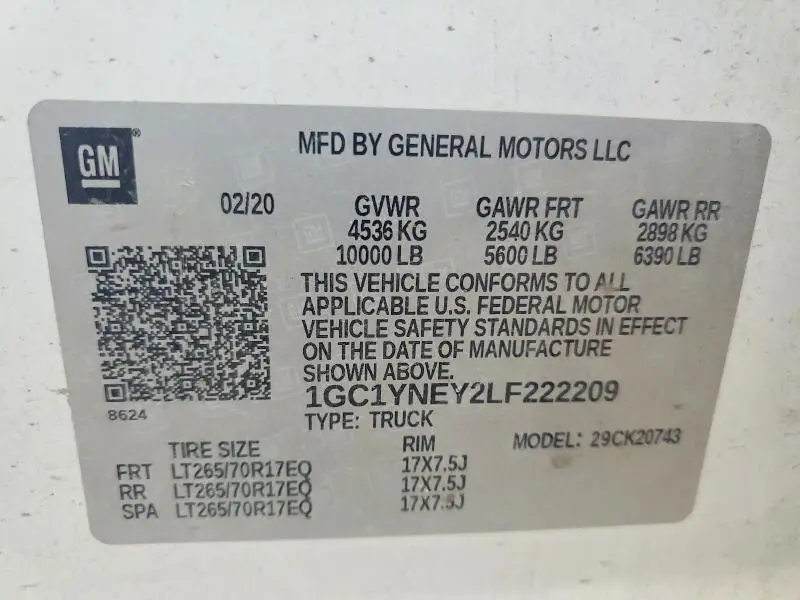 2020 CHEVROLET SILVERADO K2500 HEAVY DUTY LT  