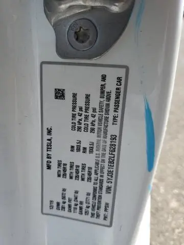 2020 TESLA MODEL 3   