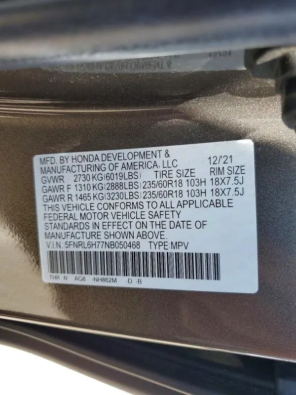 2022 HONDA ODYSSEY EXL  