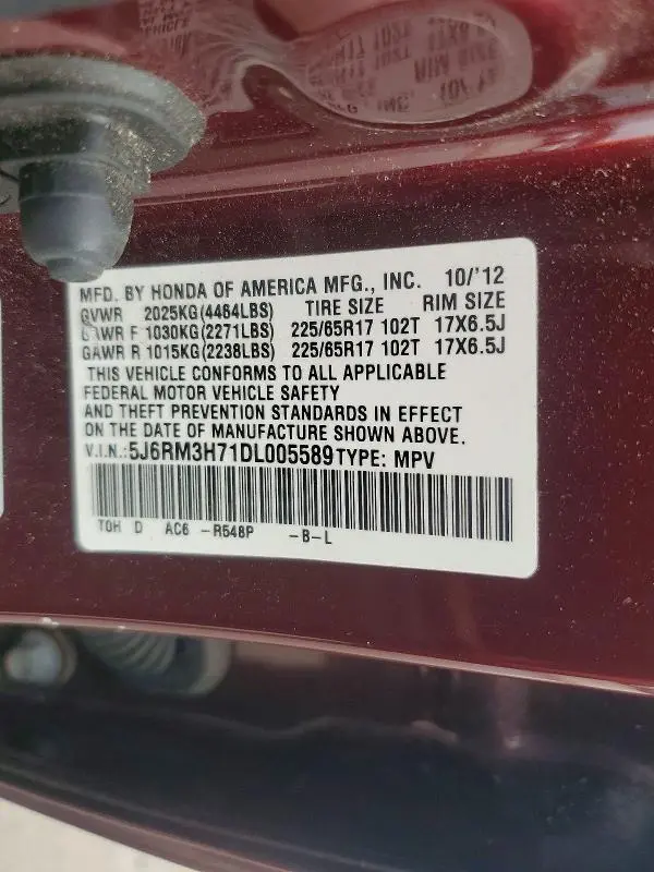 2013 HONDA CR-V EXL  