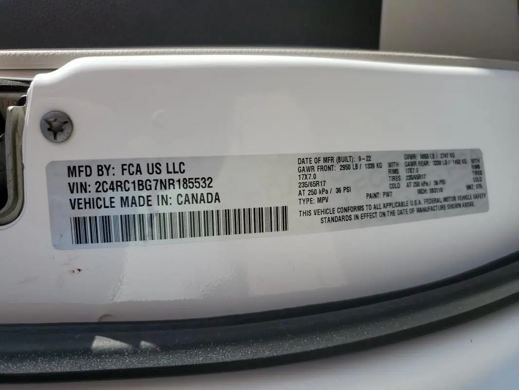 2022 CHRYSLER PACIFICA TOURING L  