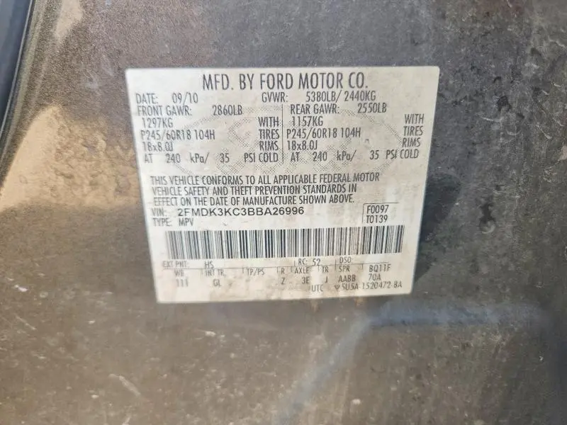 2011 FORD EDGE LIMITED  