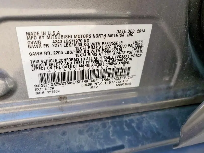 2015 MITSUBISHI OUTLANDER SPORT ES  