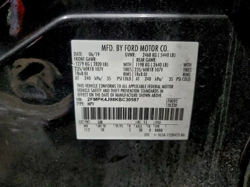2019 FORD EDGE SEL  