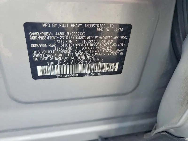 2015 SUBARU FORESTER 2.5I PREMIUM  