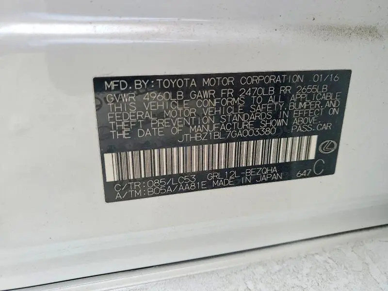 2016 LEXUS GS 350 BASE  