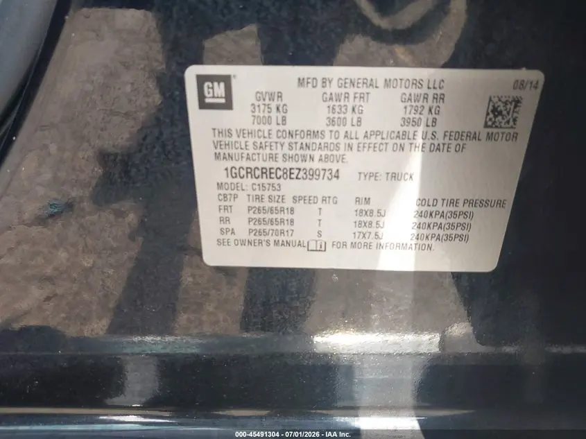 2014 CHEVROLET SILVERADO 1500 LT