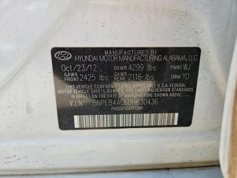2013 HYUNDAI SONATA GLS  