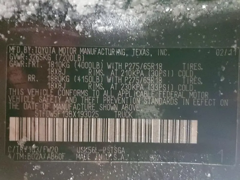 2011 TOYOTA TUNDRA CREWMAX SR5  