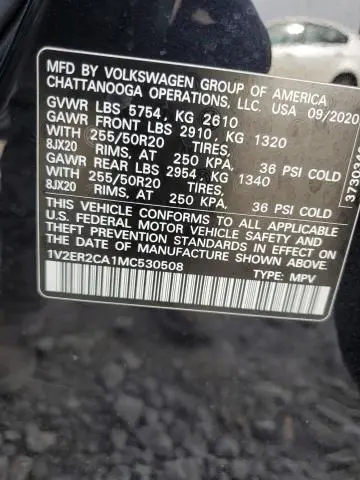 2021 VOLKSWAGEN ATLAS SEL  