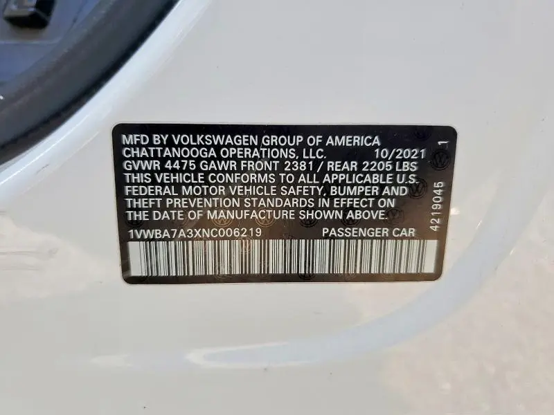 2022 VOLKSWAGEN PASSAT LIMITED EDITION  