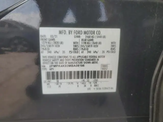 2021 FORD EDGE TITANIUM  