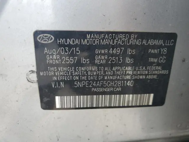 2016 HYUNDAI SONATA SE  