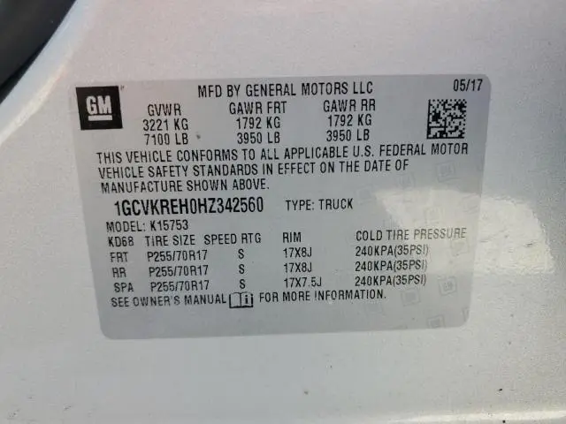 2017 CHEVROLET SILVERADO K1500 LT  