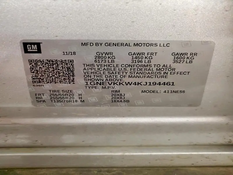 2019 CHEVROLET TRAVERSE PREMIER  