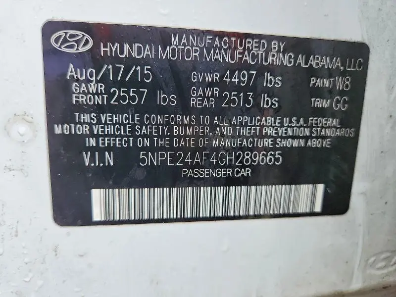 2016 HYUNDAI SONATA SE  