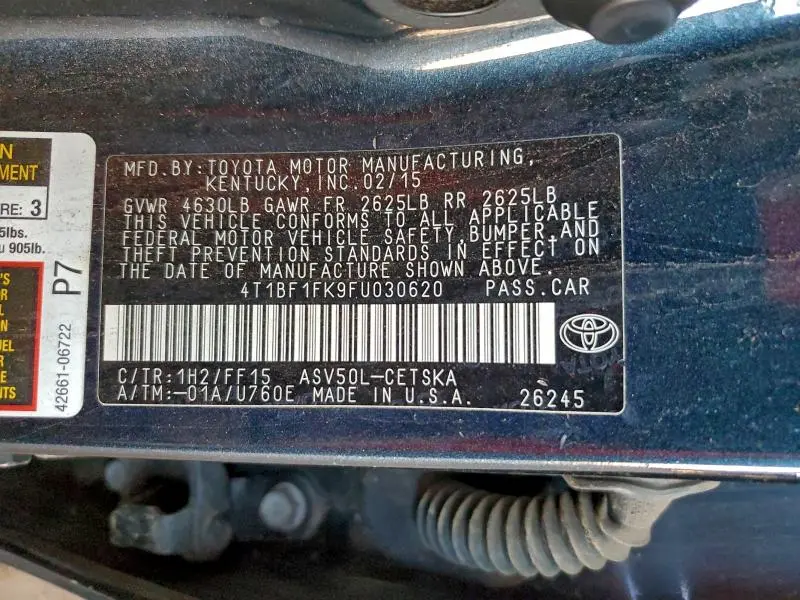 2015 TOYOTA CAMRY LE  