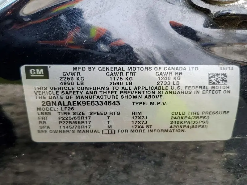 2014 CHEVROLET EQUINOX LS  